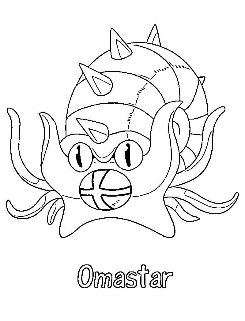 Omastar Pokemon omalovánka