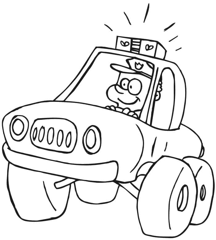Pěkné Policejní Auto omalovánka