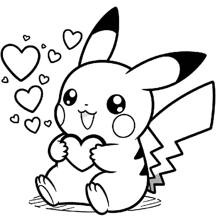 Pikachu Zdarma omalovánka