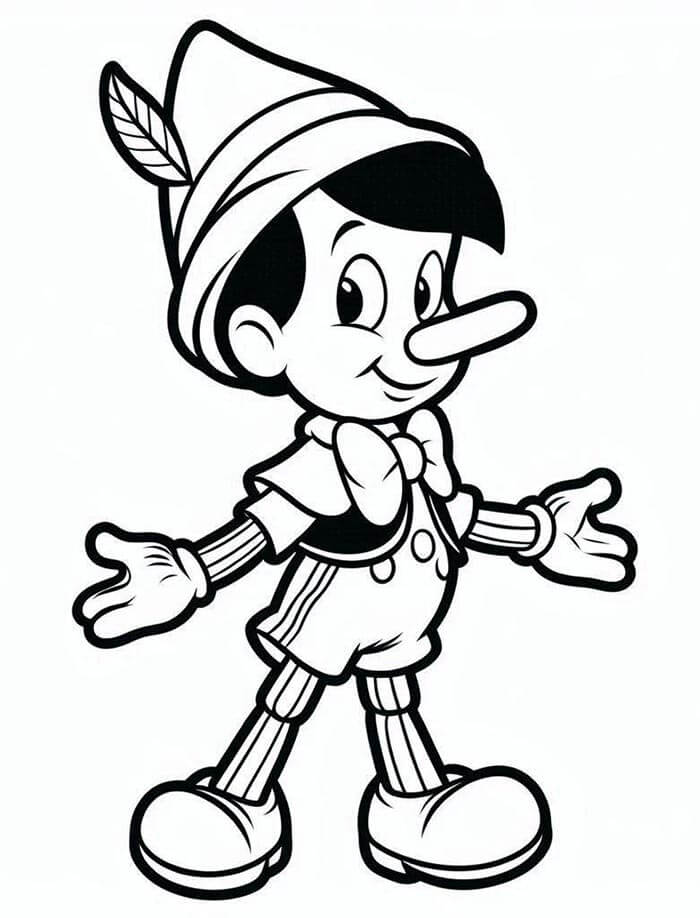 Pinocchio Obrázek omalovánka