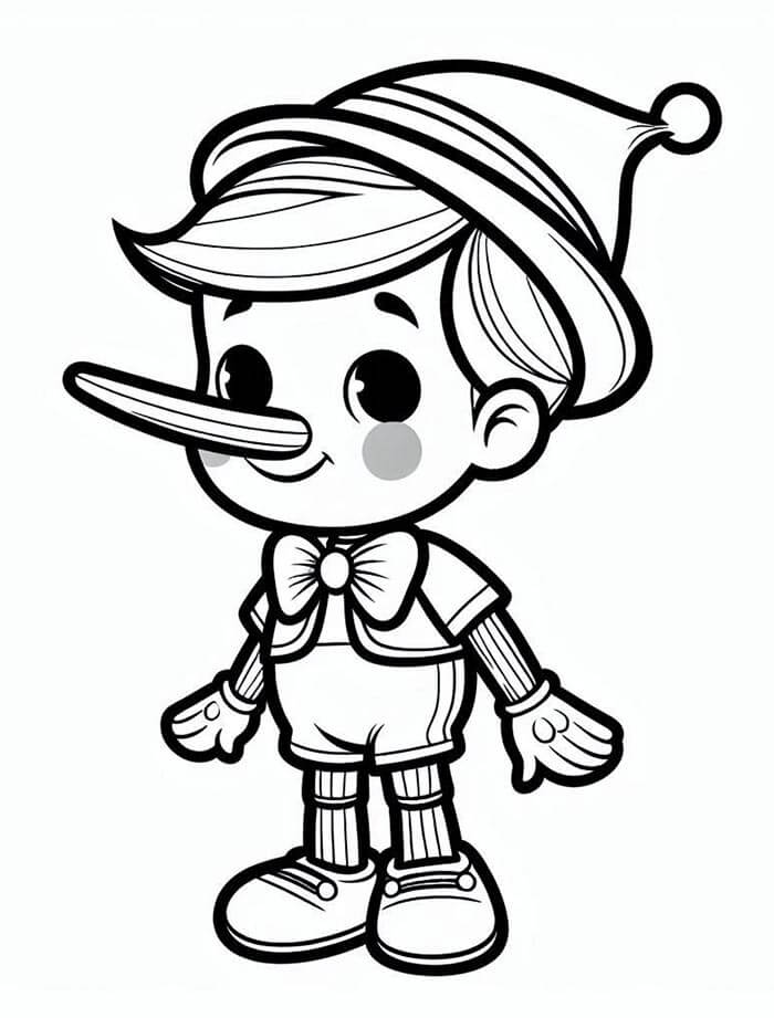 Pinocchio Tisknutelný omalovánka