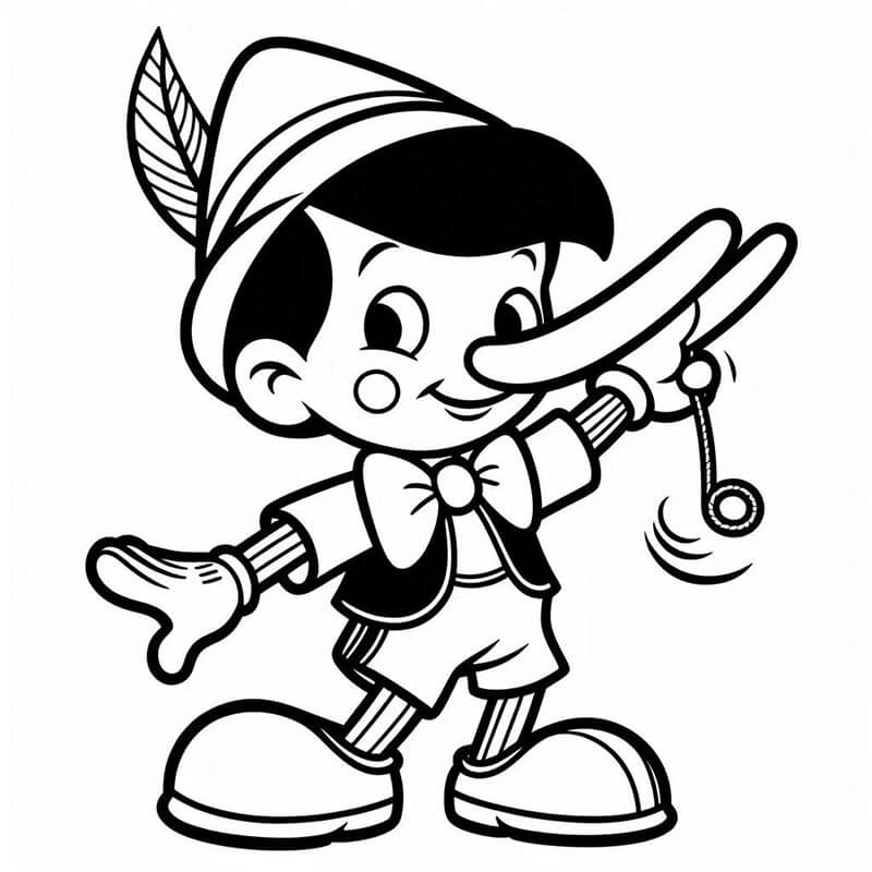 Pinocchio Zdarma pro Děti omalovánka