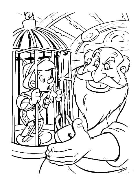 Pinocchio pro 4leté Děti omalovánka