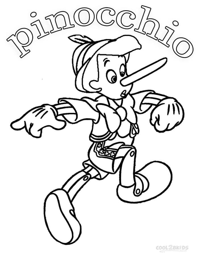 Pinocchio pro 6leté Děti omalovánka