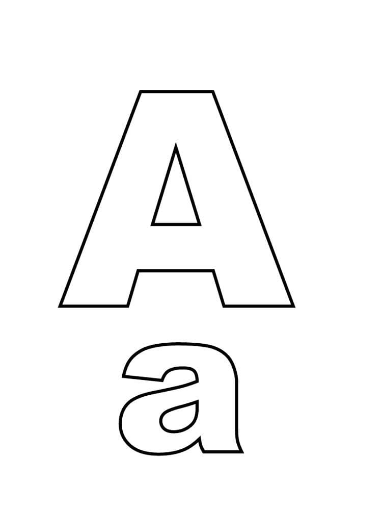 Písmeno A abecedy omalovánka