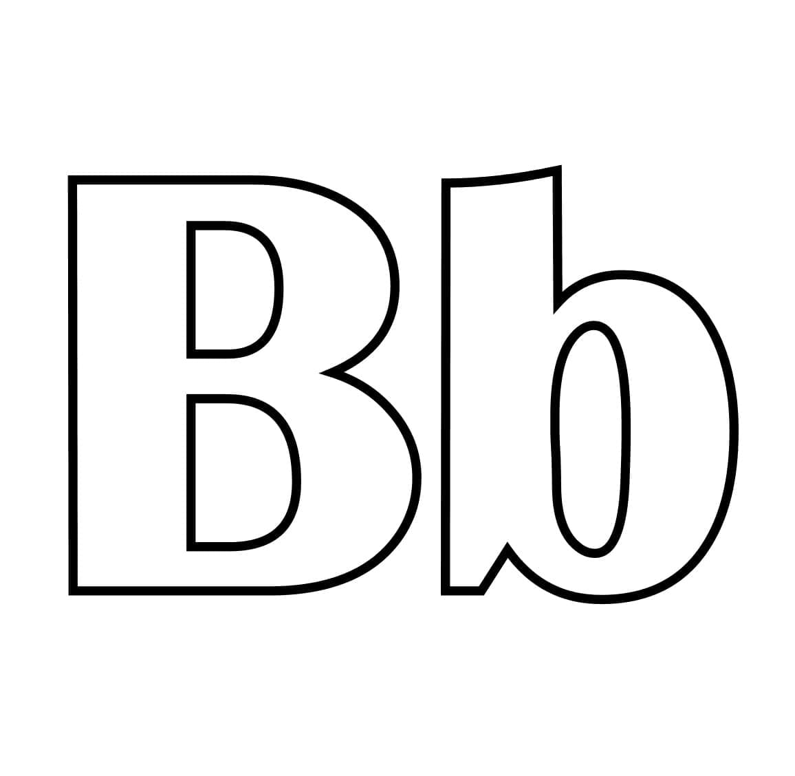 Písmeno B abecedy omalovánka