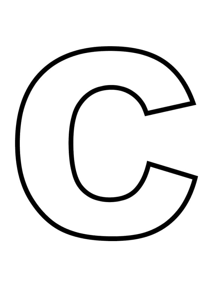 Písmeno C abecedy omalovánka