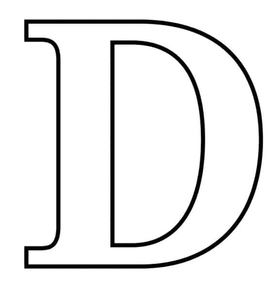 Písmeno D abecedy omalovánka