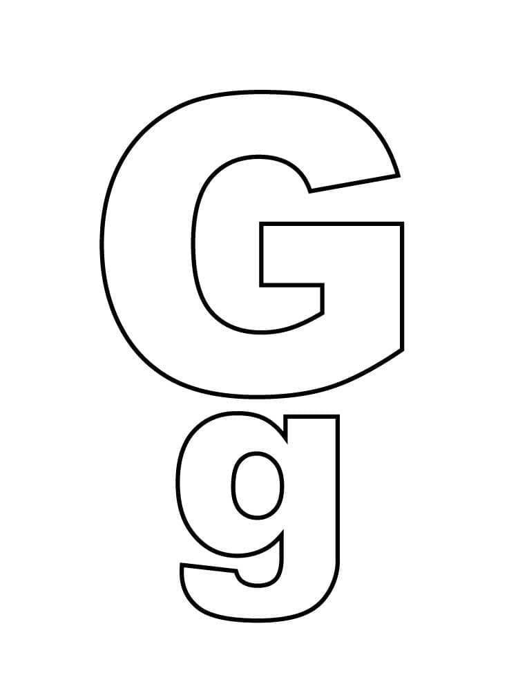 Písmeno G abecedy omalovánka