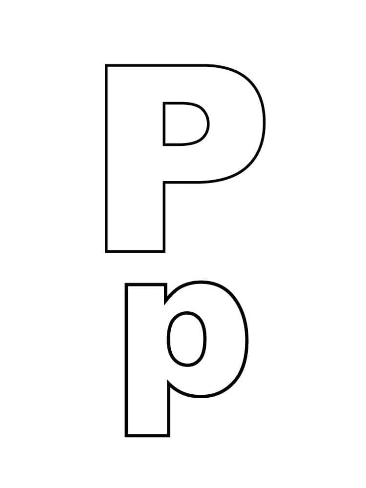 Písmeno P abecedy omalovánka