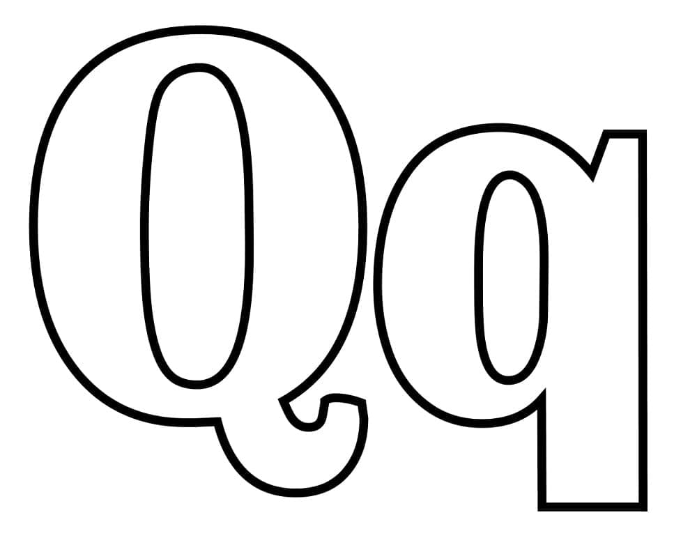 Písmeno Q abecedy omalovánka