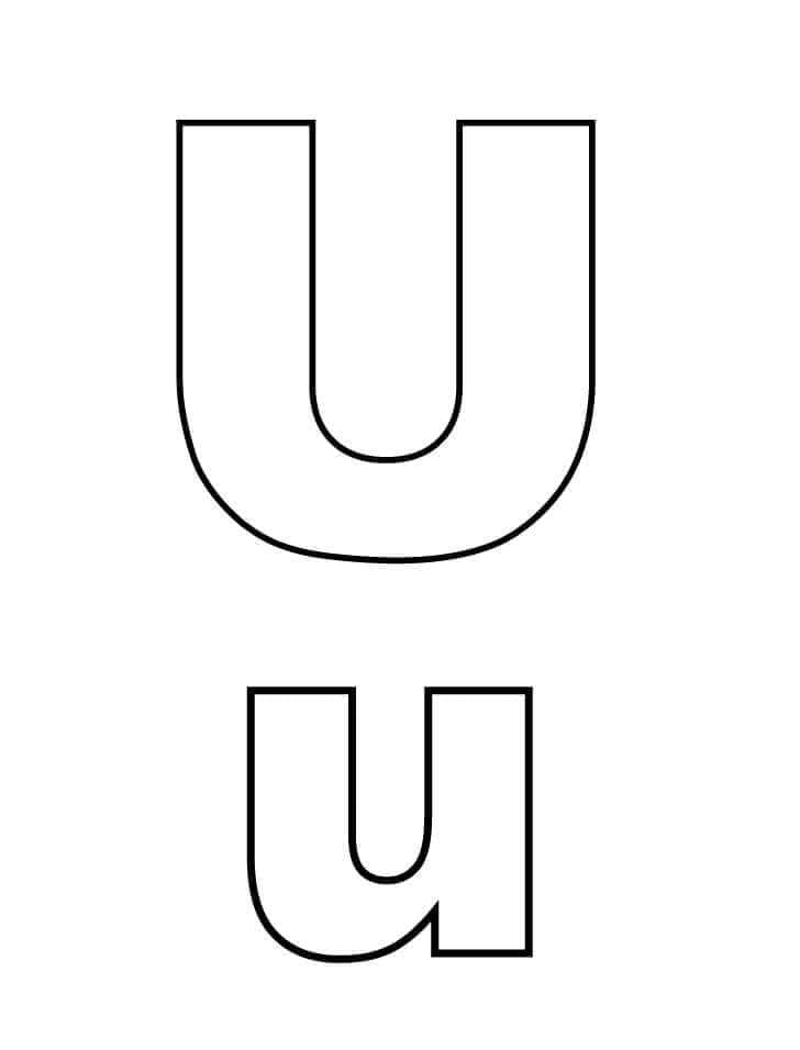Písmeno U abecedy omalovánka