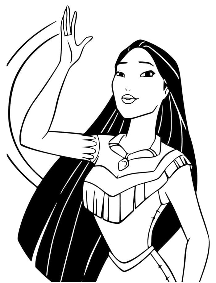Pocahontas pro 3leté Děti omalovánka