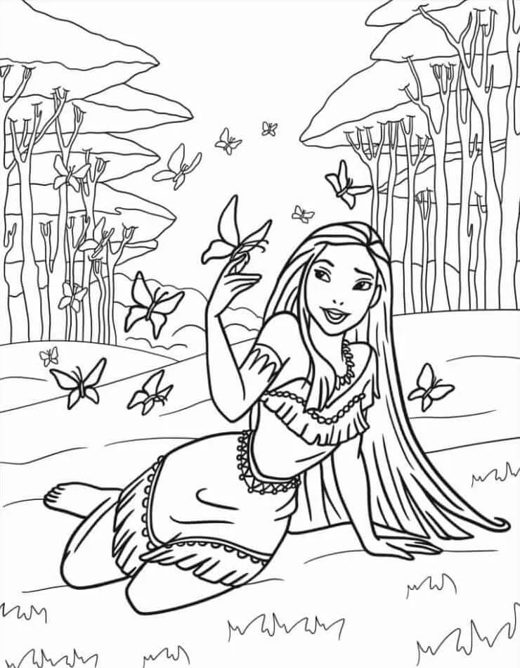 Pocahontas pro 6leté Děti omalovánka