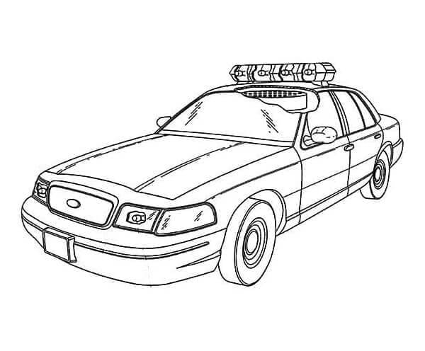 Policejní Auto Zdarma Tisknutelné omalovánka