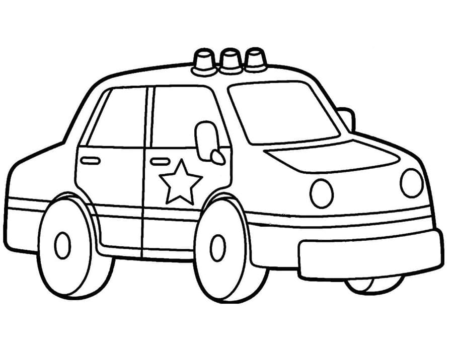 Policejní Auto Zdarma Vymalovatelné Obrázek omalovánka