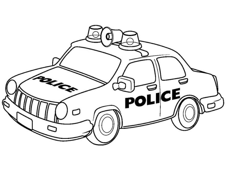Policejní Auto Zdarma pro Děti omalovánka