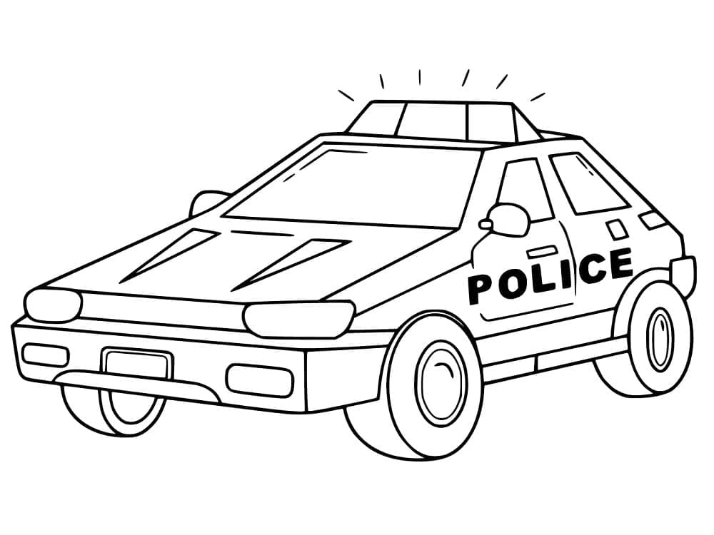 Policejní Auto pro 5leté Děti omalovánka