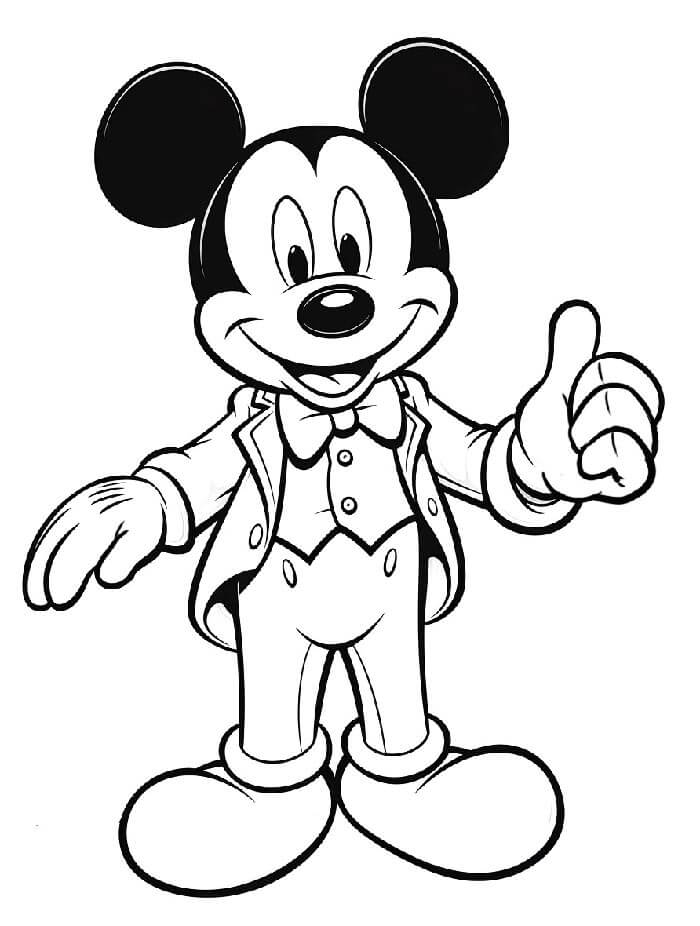 Přátelský Mickey Mouse omalovánka
