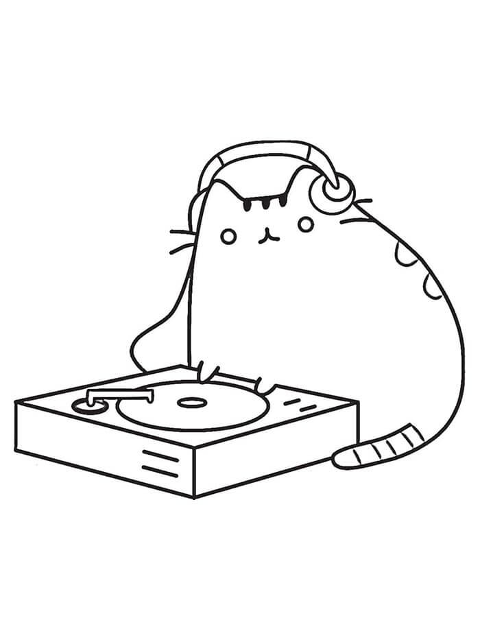 Přátelský Pusheen omalovánka