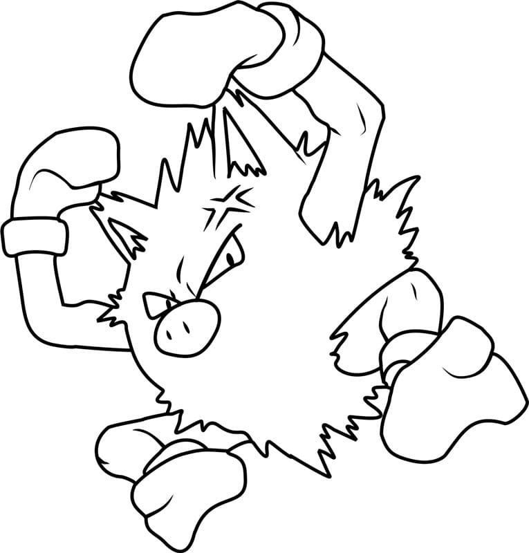 Primeape Pokemon omalovánka