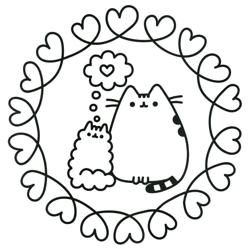 Pusheen pro 6leté Děti omalovánka