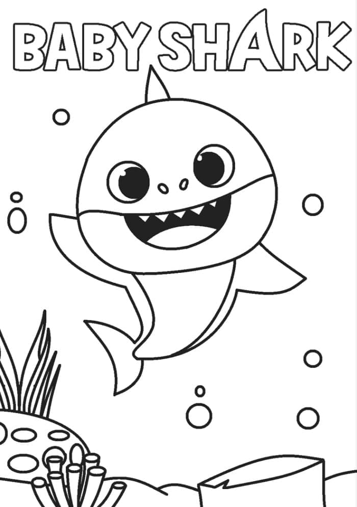 Půvabný Baby Shark omalovánka