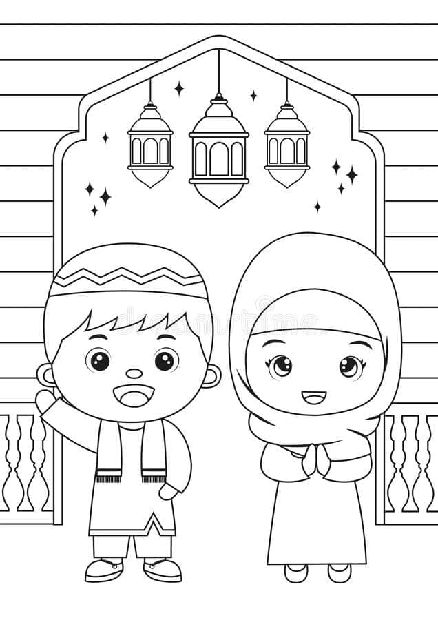 Ramadán Zdarma Vymalovatelné Obrázek omalovánka