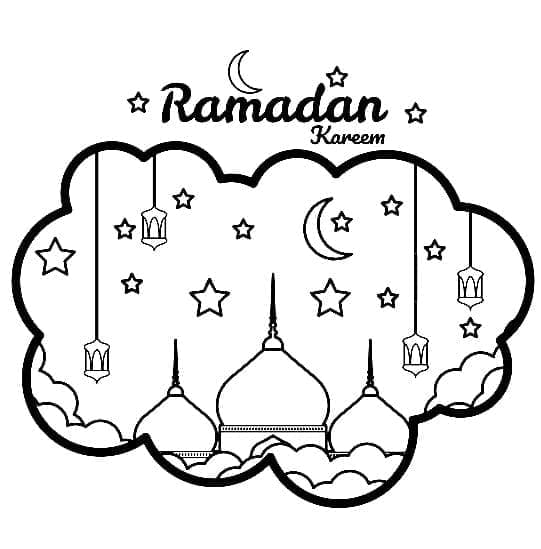 Ramadán pro 3leté Děti omalovánka
