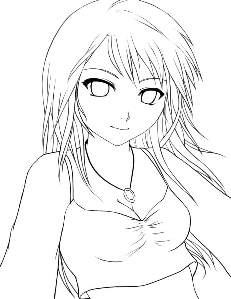 Rozkošná Anime Dívka omalovánka