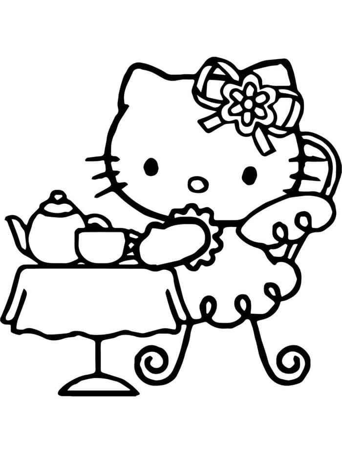 Rozkošná Hello Kitty omalovánka