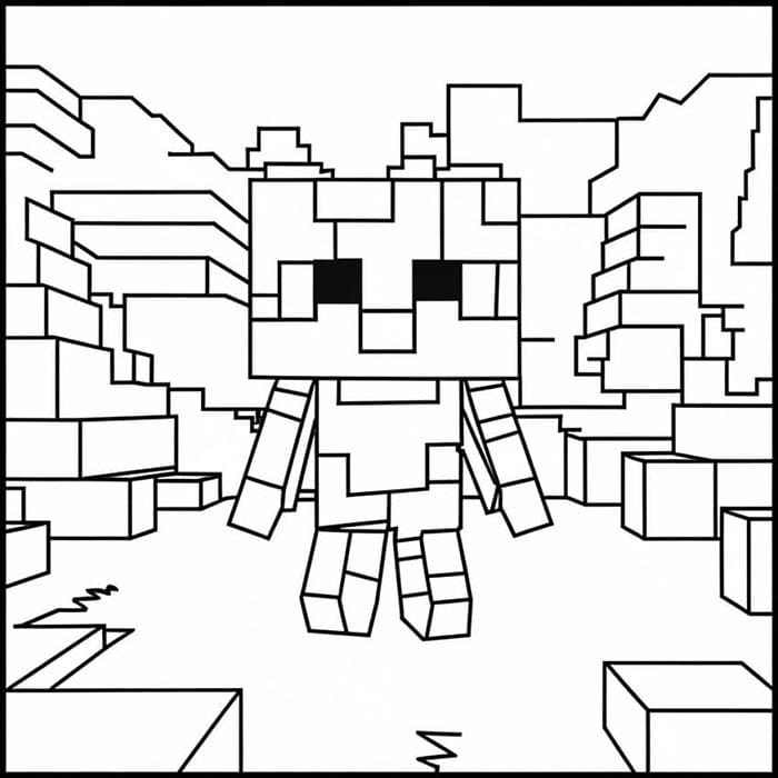 Rozkošný Minecraft omalovánka
