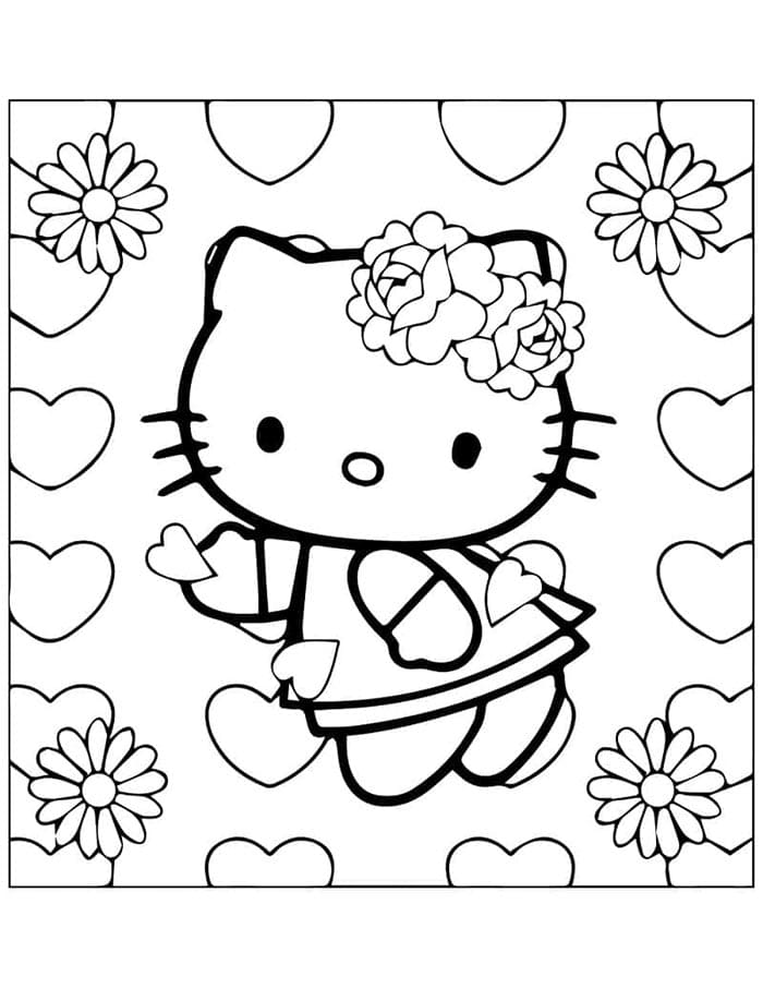 Roztomilá Hello Kitty omalovánka