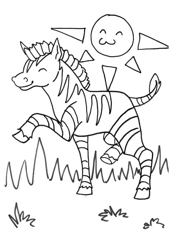 Roztomilá Zebra omalovánka