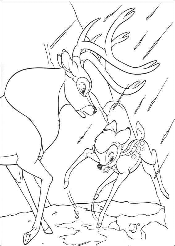 Roztomilý Bambi omalovánka