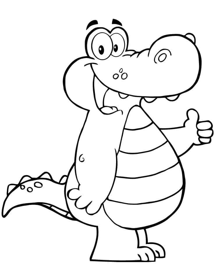Roztomilý Krokodýl omalovánka