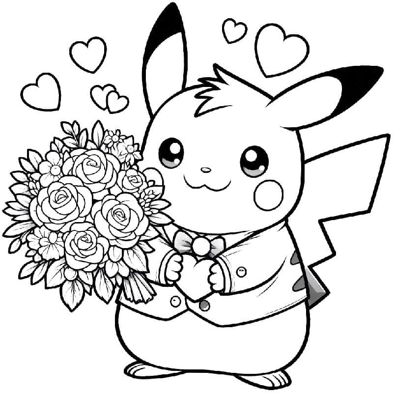 Roztomilý Pikachu omalovánka