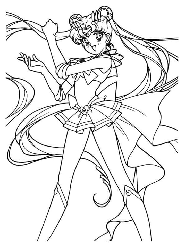 Sailor Moon Zdarma Tisknutelná omalovánka