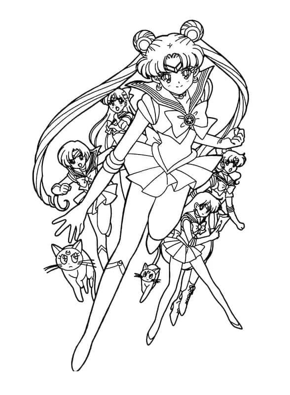 Sailor Moon pro 3leté Děti omalovánka