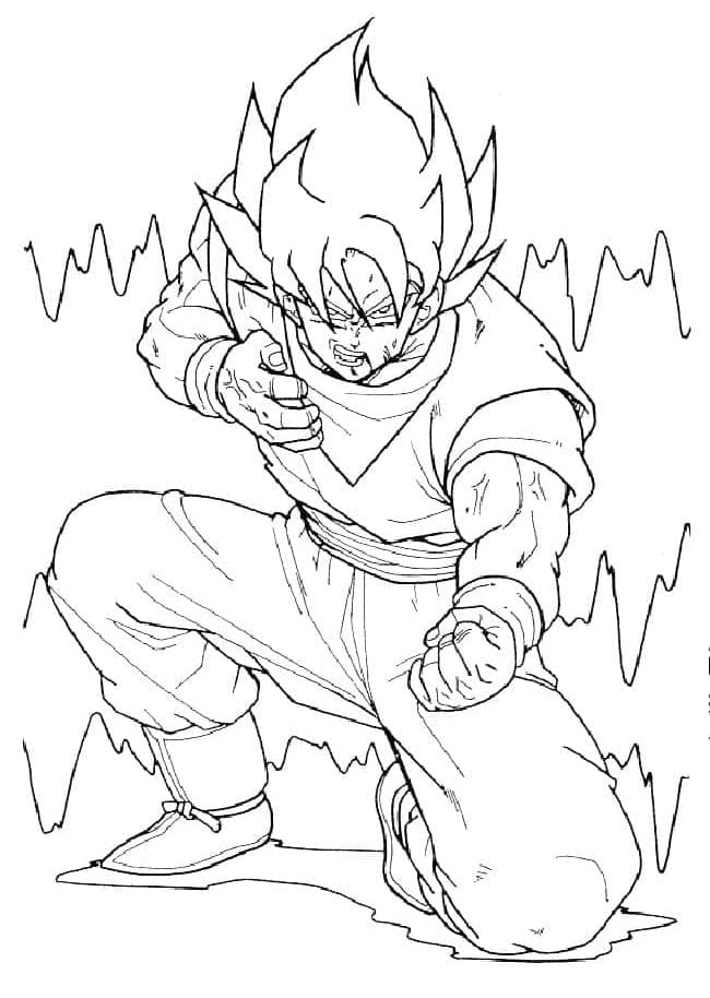 Silný Goku omalovánka