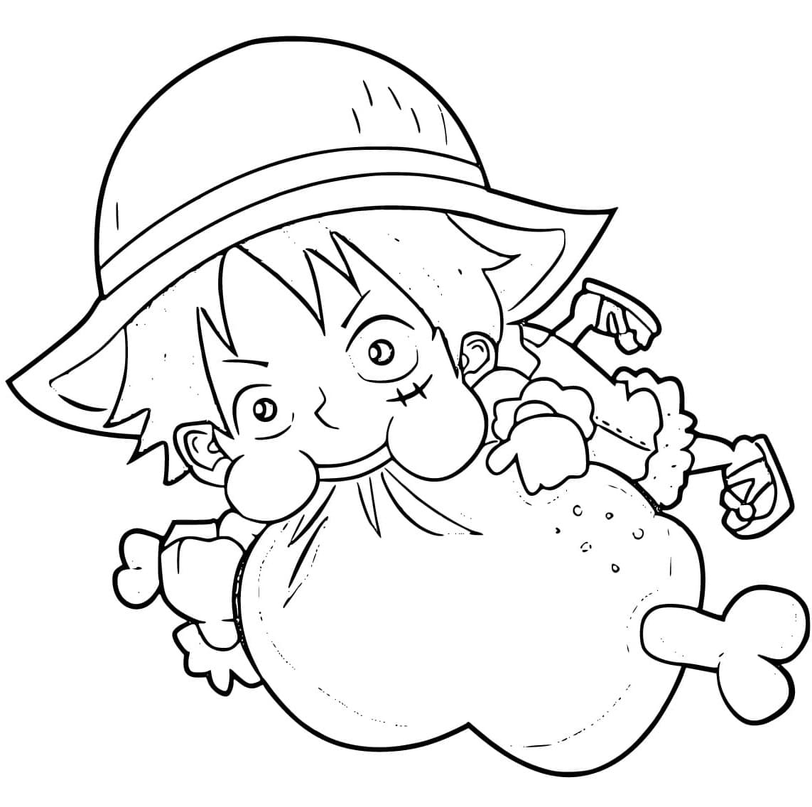 Silný Luffy omalovánka