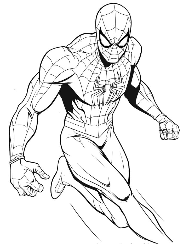 Silný Spiderman omalovánka