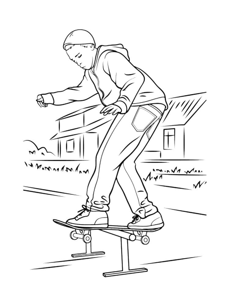 Skateboarding (11) omalovánka