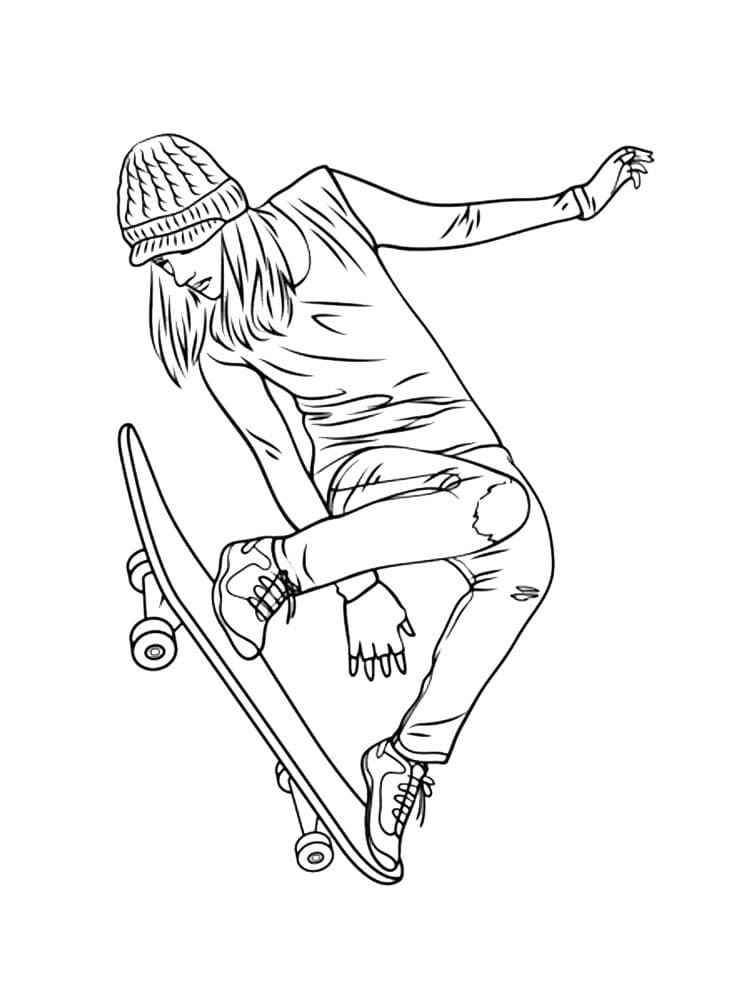 Skateboarding (34) omalovánka