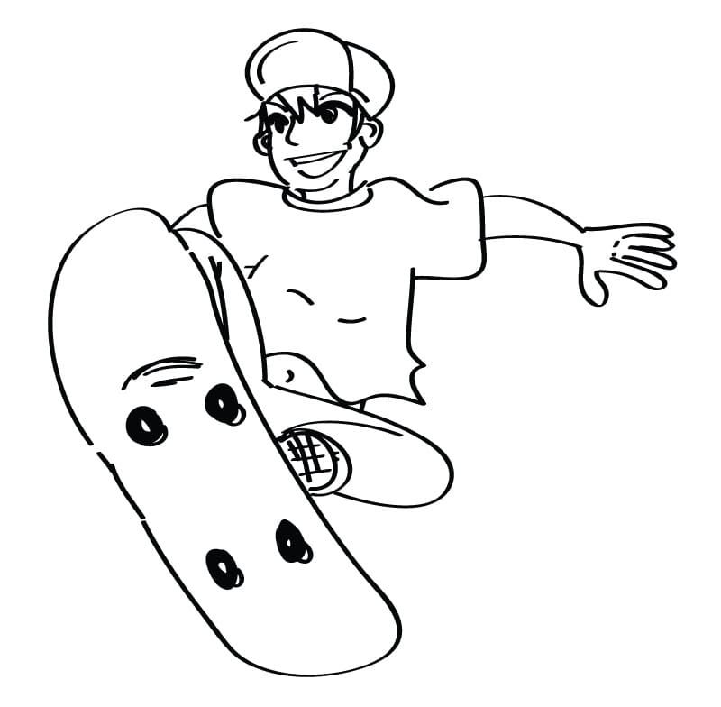 Skateboarding (37) omalovánka