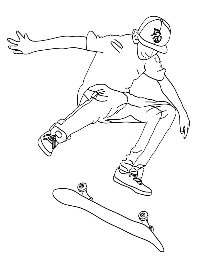 Skateboarding (46) omalovánka
