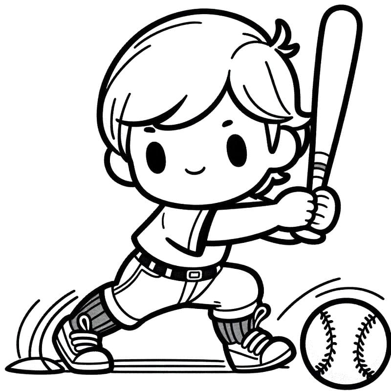 Skvělý Basebal omalovánka