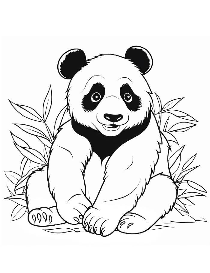 Snadná Panda omalovánka