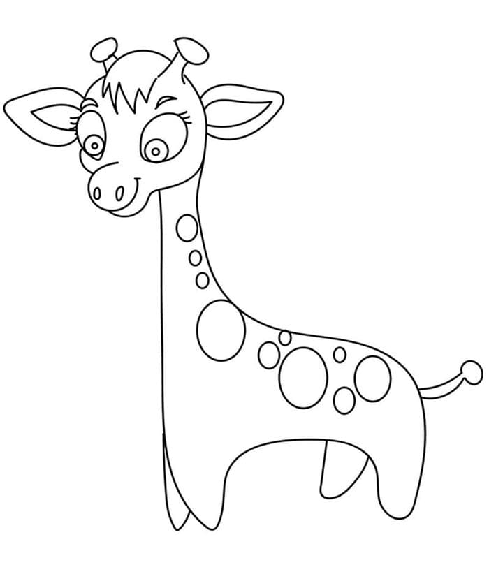 Snadná Žirafa omalovánka