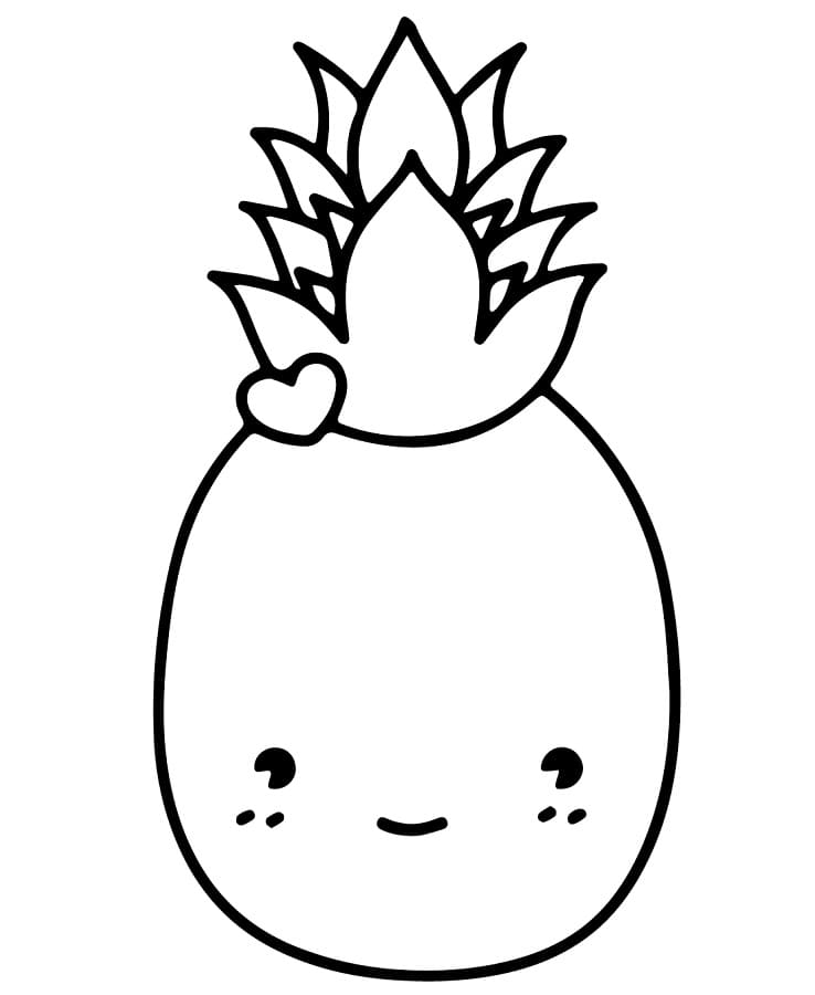 Snadný Ananas omalovánka
